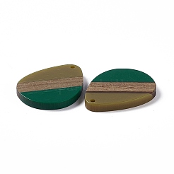 Pendentifs en résine opaque et bois de noyer&nbsp;RESI-M027-04A