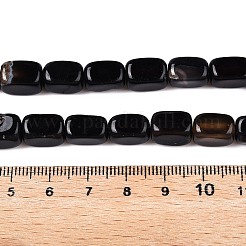 Fili di perline di agata nera naturale (tinti e riscaldati).&nbsp;G-T138-110