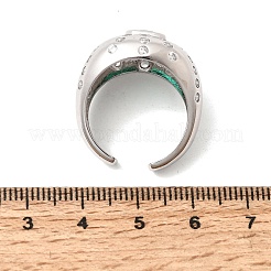 Offene Manschettenringe aus Messing mit Mikropavé und Zirkonia für Damen&nbsp;RJEW-L343-03P-04