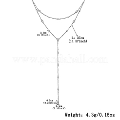 Doppelreihige Halskette mit Anhänger in Y-Form aus S925-Silberzirkon für Damen&nbsp;MB8919-2