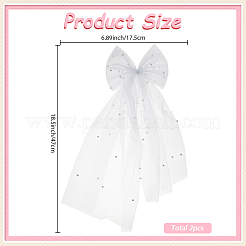 2 velo da sposa in rete di poliestere con fiocco&nbsp;AJEW-SP0003-19