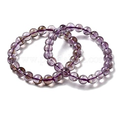 Bracelets extensibles en perles rondes d'améthyste naturelle pour femmes&nbsp;BJEW-L712-B04-8mm