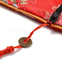 Aufbewahrungsbeutel für Schmuck aus Stoff im chinesischen Stil mit Blumenmuster und Reißverschluss&nbsp;LS-AJEW-D063-01B