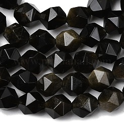 Natürliche goldenen Glanz Obsidian Perlen Stränge&nbsp;G-Z119-A10-01