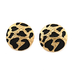 Boucles d'oreilles à tige en laiton émaillé à imprimé léopard pour femmes&nbsp;EJEW-U055-15A-G