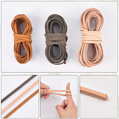 Cordons plats en cuir de vachette de 5 m&nbsp;WL-GF0001-27C-03