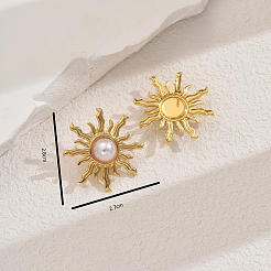 Orecchini a bottone in acciaio inossidabile a forma di fiore&nbsp;WR1793
