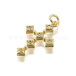 Ottone micro spianare pendenti zirconi&nbsp;X-KK-Z100-34G-02