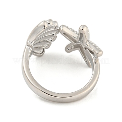 Offene Manschettenringe aus Messing mit Seestern- und Muschelgestell&nbsp;RJEW-N047-02P-RS