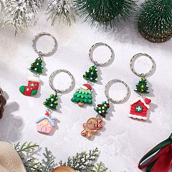 Llaveros de árbol de Navidad hechos a mano con lampwork&nbsp;KEYC-JKC00983