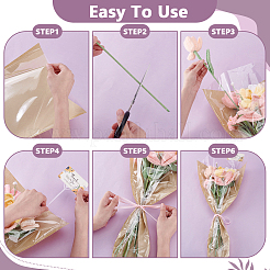 Ensembles de sacs-cadeaux en papier plastique opp à fleurs simples&nbsp;DIY-GA0009-02