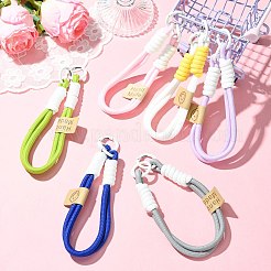 6 Stück 6 Farben Doppelknopf-Handy-Lanyards&nbsp;ST-CJ0023-05