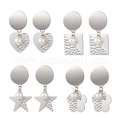 Orecchini pendenti con perle imitazione plastica ABS&nbsp;EJEW-JE06903