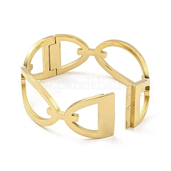 Brazaletes con bisagras huecas de acero inoxidable 304 para mujer&nbsp;BJEW-D044-08A-G