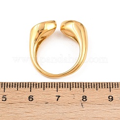 Anillos abiertos de acero inoxidable 304 con brazalete de vidrio&nbsp;RJEW-Z125-03G-03