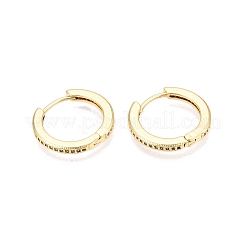 Orecchini a cerchio da donna in ottone con micro pavé di zirconi cubici&nbsp;EJEW-N054-57G