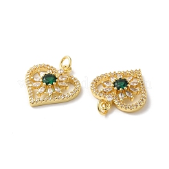 Pendentifs en laiton de placage de rack avec zircone cubique&nbsp;KK-D074-07G