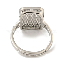 Rettangolo con anelli regolabili in ottone placcato saint rack da donna&nbsp;RJEW-I105-03P-03