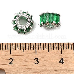 Perles en laiton platine plaquées et micro pavées de zircones cubiques&nbsp;KK-Q795-02A-P