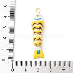 Pendenti in ottone micro pavé di zirconi cubici arancioni&nbsp;CU-CBA03AF-15G