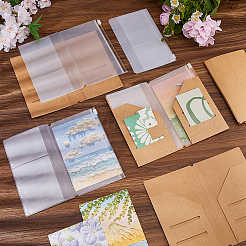4 porte-cartes rectangulaire en papier kraft&nbsp;OFST-FH0001-06