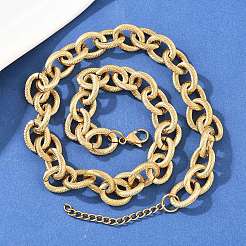 Colliers à chaîne en acier inoxydable texturé 304 de 13 mm&nbsp;NJEW-Z105-02G