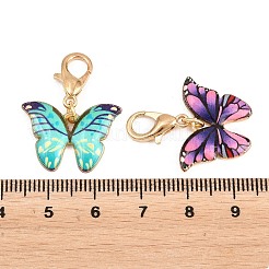 30 pièces 6 couleurs alliage émail pendentif décorations&nbsp;HJEW-YW00117
