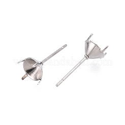 Engaste de aretes tipo botón de acero inoxidable quirúrgico 316 que no se deslustra&nbsp;STAS-S117-023C