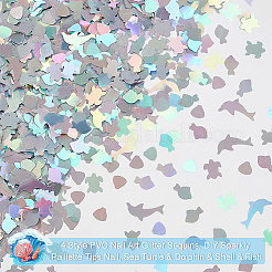 48 g de paillettes pour nail art en PVC de 4 styles&nbsp;MRMJ-OC0003-49