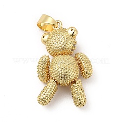 Porte micro ouvrent pendentifs zircone cubique en laiton de placage&nbsp;KK-E072-14G