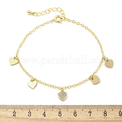 Charm-Armbänder aus Messing mit Mikropflaster und klarem Zirkonia für Damen&nbsp;BJEW-C083-07G