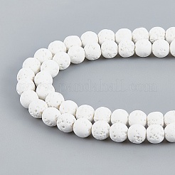 Brins de perles de pierre de lave synthétique&nbsp;X-G-S247-6mm-08-1