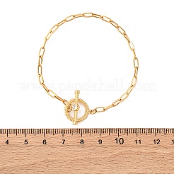 Bracciali a maglie rotonde piatte in acciaio inossidabile 304&nbsp;BJEW-R027-06G-01