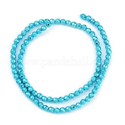 Brins de perles d'hématite synthétique non magnétiques galvanisées avec peinture de cuisson&nbsp;G-H072-A01-01B
