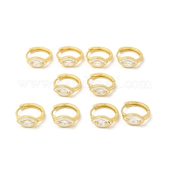 Orecchini a cerchio a occhio di cavallo smaltati con zirconi chiari&nbsp;EJEW-E270-05G-02