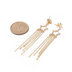 Stella in ottone con orecchini pendenti con nappa&nbsp;EJEW-JE05202