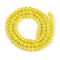 Undurchlässige Glasperlenstränge galvanisieren&nbsp;GLAA-T032-P4mm-AB16