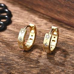 Klare kubische Zirkonia-Sterncreolen&nbsp;EJEW-K093-22G