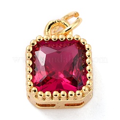 Ciondoli in vero ottone placcato oro 18k con zirconi cubici intarsiati&nbsp;LS-ZIRC-L100-073G-04