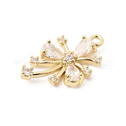 Pendenti in zirconi cubici trasparenti in micro pavè di ottone&nbsp;KK-B179-10G-02