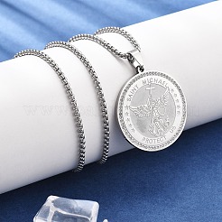 Colliers avec pendentifs en strass en acier inoxydable pour femmes&nbsp;LS-NJEW-U021-02P