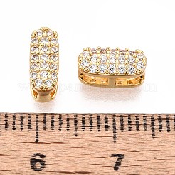 Perle di zirconi cubici trasparenti in micro pavè di ottone&nbsp;KK-T071-17G-I