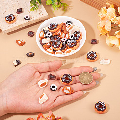 50 pièces 5 styles cabochons alimentaires imitation résine opaque&nbsp;CRES-TA0001-57