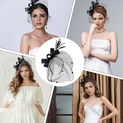 Velo in garza con fermaglio per capelli in coccodrillo&nbsp;AJEW-WH20018-97A