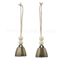 2 pendentif cloche en fer.&nbsp;HJEW-JM03759