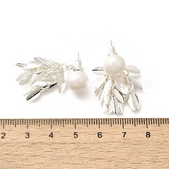 Orecchini a bottone in foglia di ottone&nbsp;LS-EJEW-A121-11S