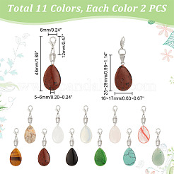 Decoración colgante de lágrima de piedras preciosas&nbsp;HJEW-AB00408