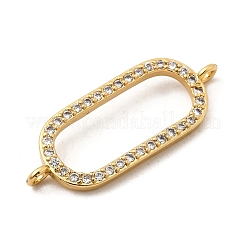 Messing Micro Pave klare Zirkonia ovale Ringverbinder Charms&nbsp;KK-I360-048G