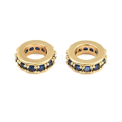 Perles européennes en laiton avec zircone cubique de micro pave&nbsp;CU-CBAB99C-04G-03