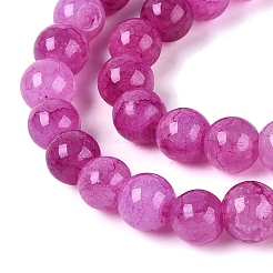 Brins de perles de verre craquelé teintées à effet ombré&nbsp;GLAA-Q106-01A-B21